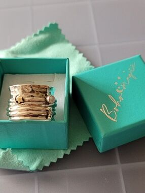 Boho Magic Jewelry Fidget Ring Moon Moonstone and Stars Sterling Silver ring